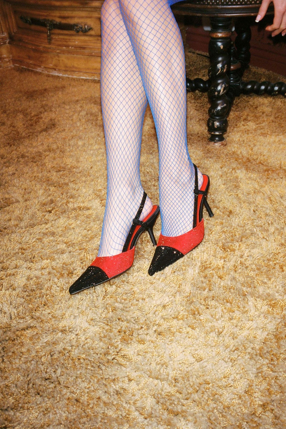 VIVID-J Slingback Heel Red Black Combo _hover
