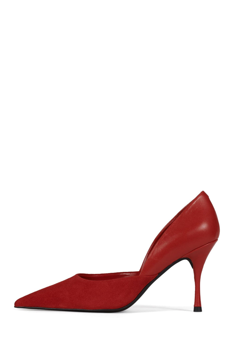 VOLTURI Jeffrey Campbell High-Heel Red Suede Combo