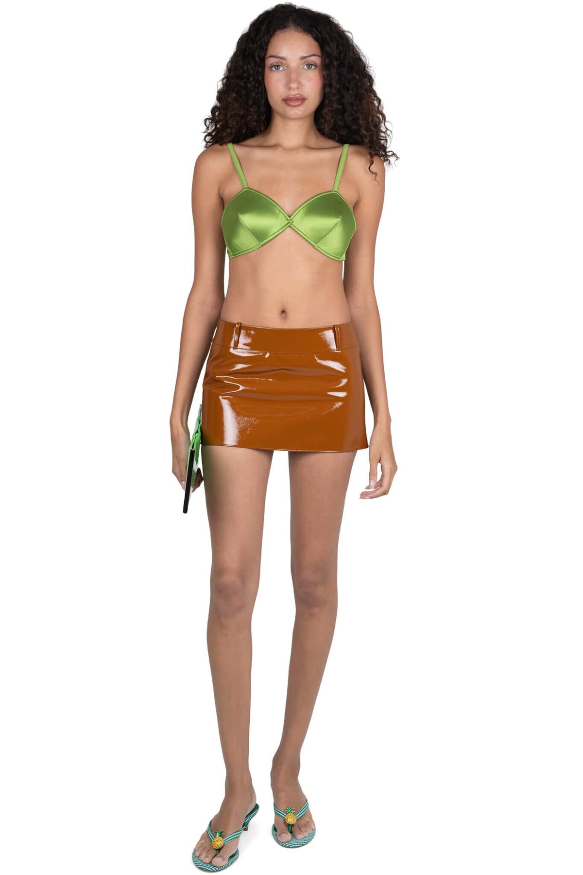 VYPER Skirt Caramel Crinkle Patent