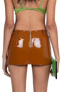 VYPER Skirt Caramel Crinkle Patent