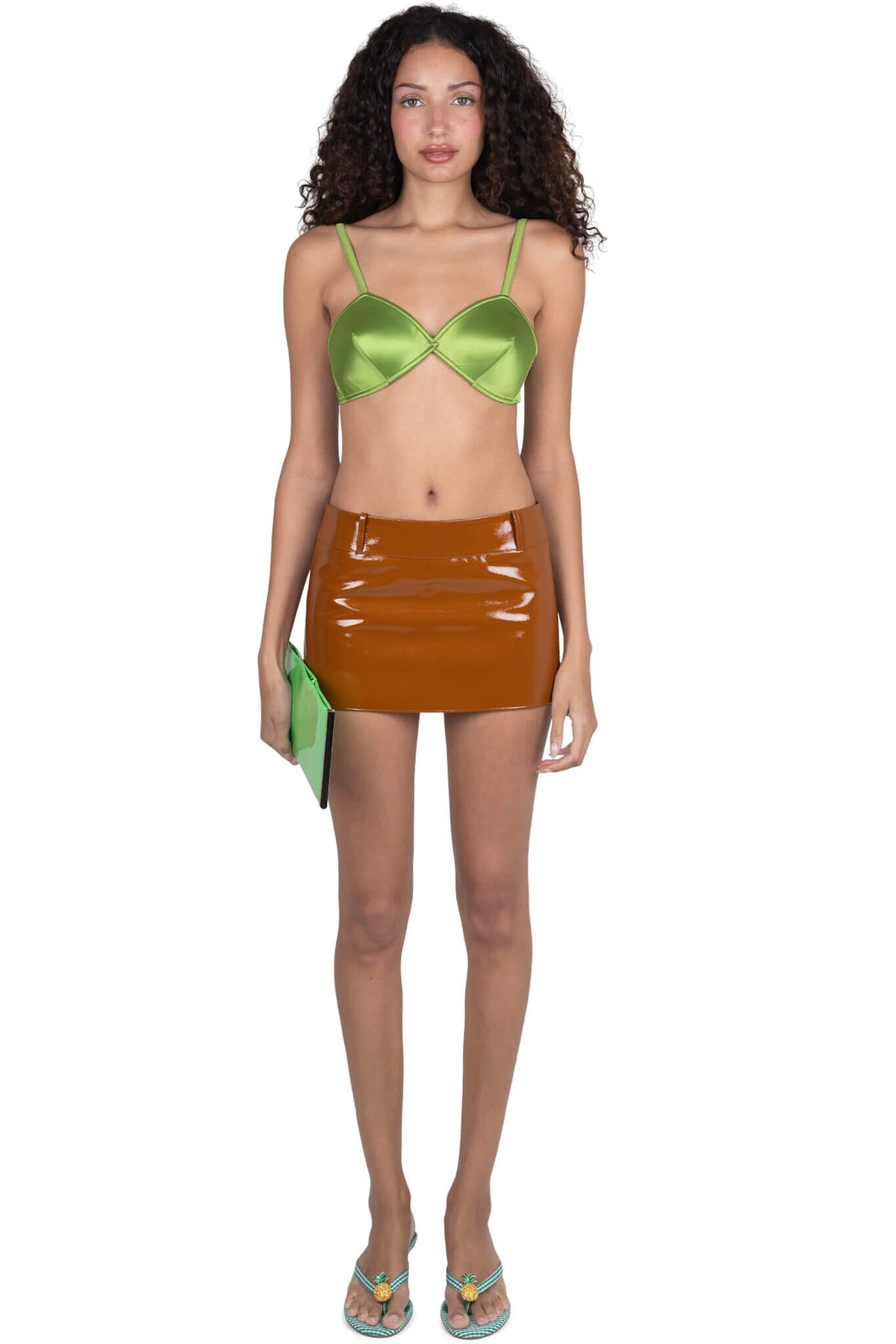 VYPER Skirt Caramel Crinkle Patent