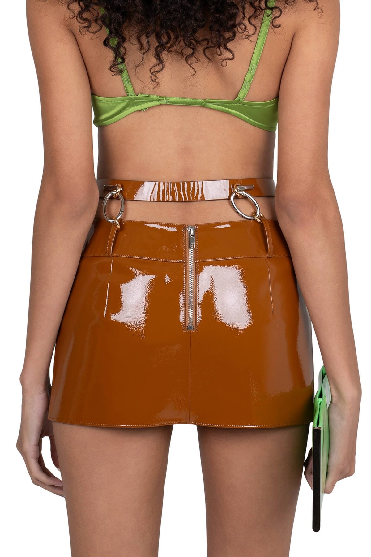 VYPER Skirt Caramel Crinkle Patent