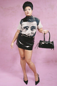 VYPER Jeffrey Campbell Mini Skirt Black Crinkle Patent
_hover