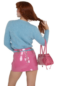 VYPER Jeffrey Campbell Mini Skirt Pink Crinkle Patent