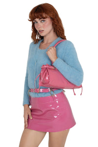 VYPER Jeffrey Campbell Mini Skirt Pink Crinkle Patent