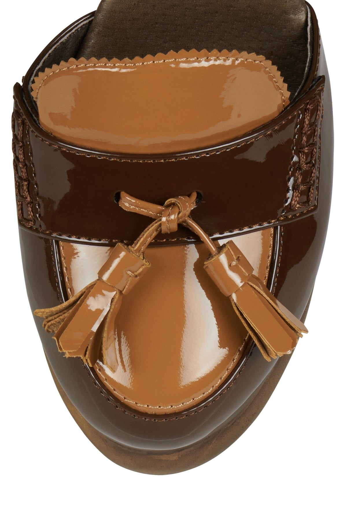 WALTERS Jeffrey Campbell Platform Wedge Brown Patent Tan Patent