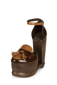 WALTERS Jeffrey Campbell Platform Wedge Brown Patent Tan Patent
_hover