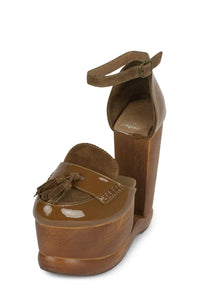 WALTERS Jeffrey Campbell Platform Wedge Khaki Patent Khaki Suede
_hover