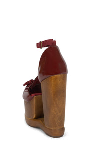 WALTERS Jeffrey Campbell Platform Wedge Berry Patent Berry Suede