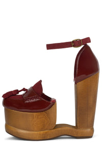 WALTERS Jeffrey Campbell Platform Wedge Berry Patent Berry Suede