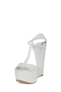 WERK-IT Jeffrey Campbell Platform Wedge White Patent