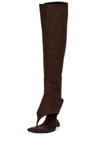 WHATS-UP Jeffrey Campbell Wedge Sandal Brown Suede _hover