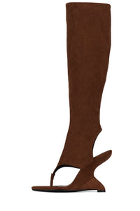 WHATS-UP Jeffrey Campbell Wedge Sandal Rust Suede