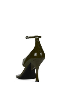 YSABELA Jeffrey Campbell Heeled Sandals Olive Patent