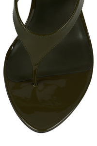 YSABELA Jeffrey Campbell Heeled Sandals Olive Patent