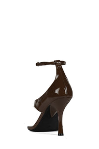 YSABELA Jeffrey Campbell Heeled Sandal Brown Patent 