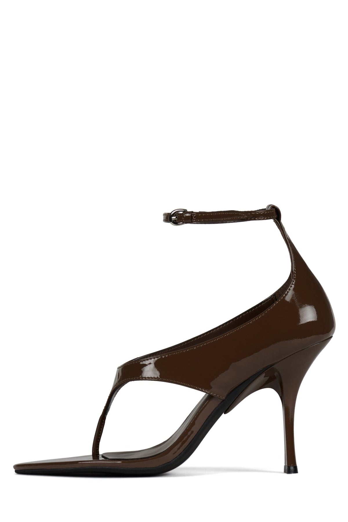 YSABELA Jeffrey Campbell Heeled Sandal Brown Patent