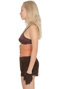 YVONNE Jeffrey Campbell Top Brown Satin