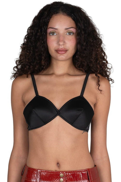 YVONNE Jeffrey Campbell Top Black Satin 