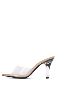 CENDRILLON Heeled Sandal Nude Suede Clear 