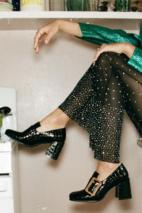 FAITHFUL Jeffrey Campbell Loafer Black Croco Patent _hover