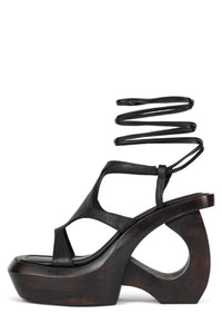 IDOLIZE Jeffrey Campbell Platform Sandal Black Brown