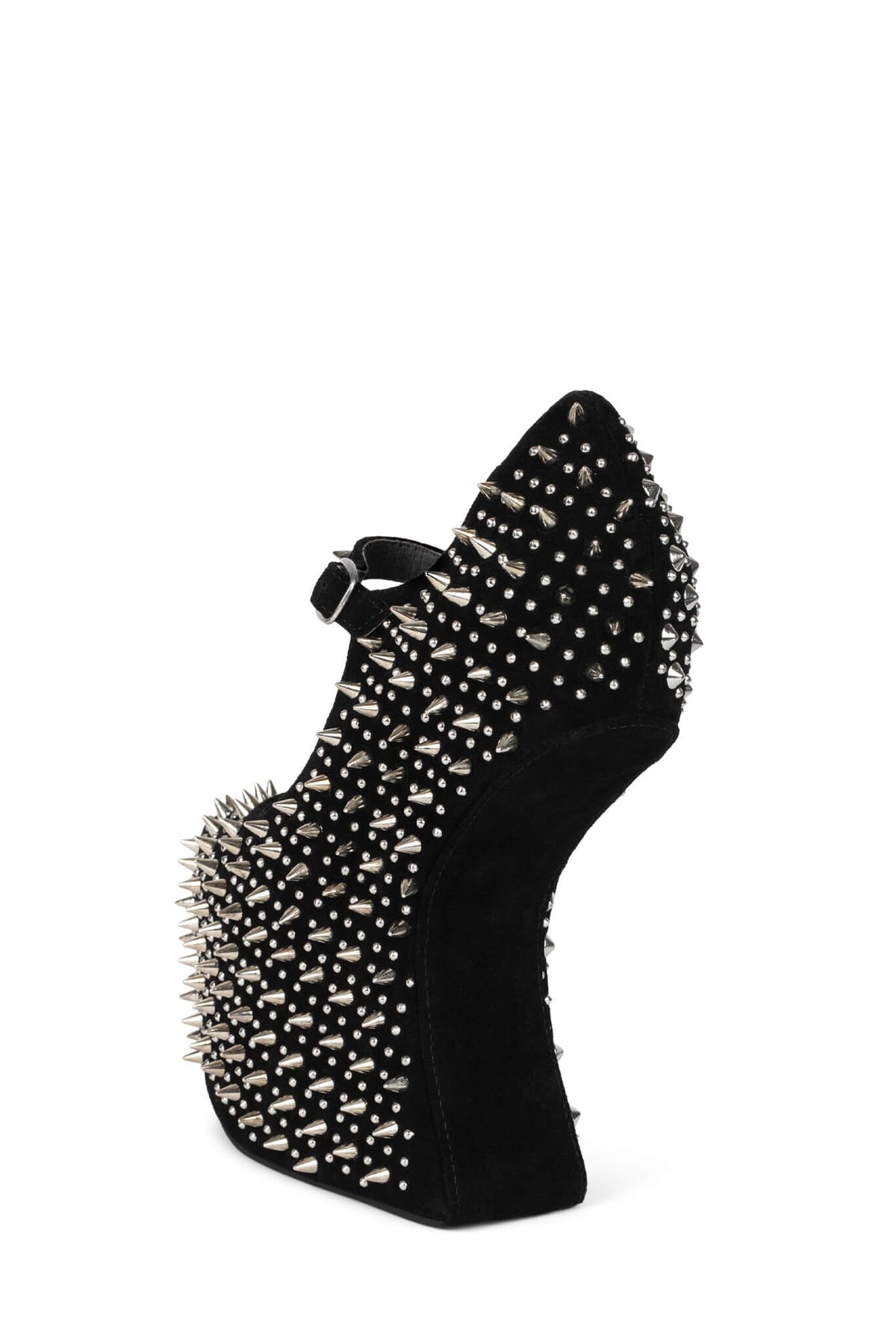 PRICKLY Jeffrey Campbell Platform Pump Black Suede Silver