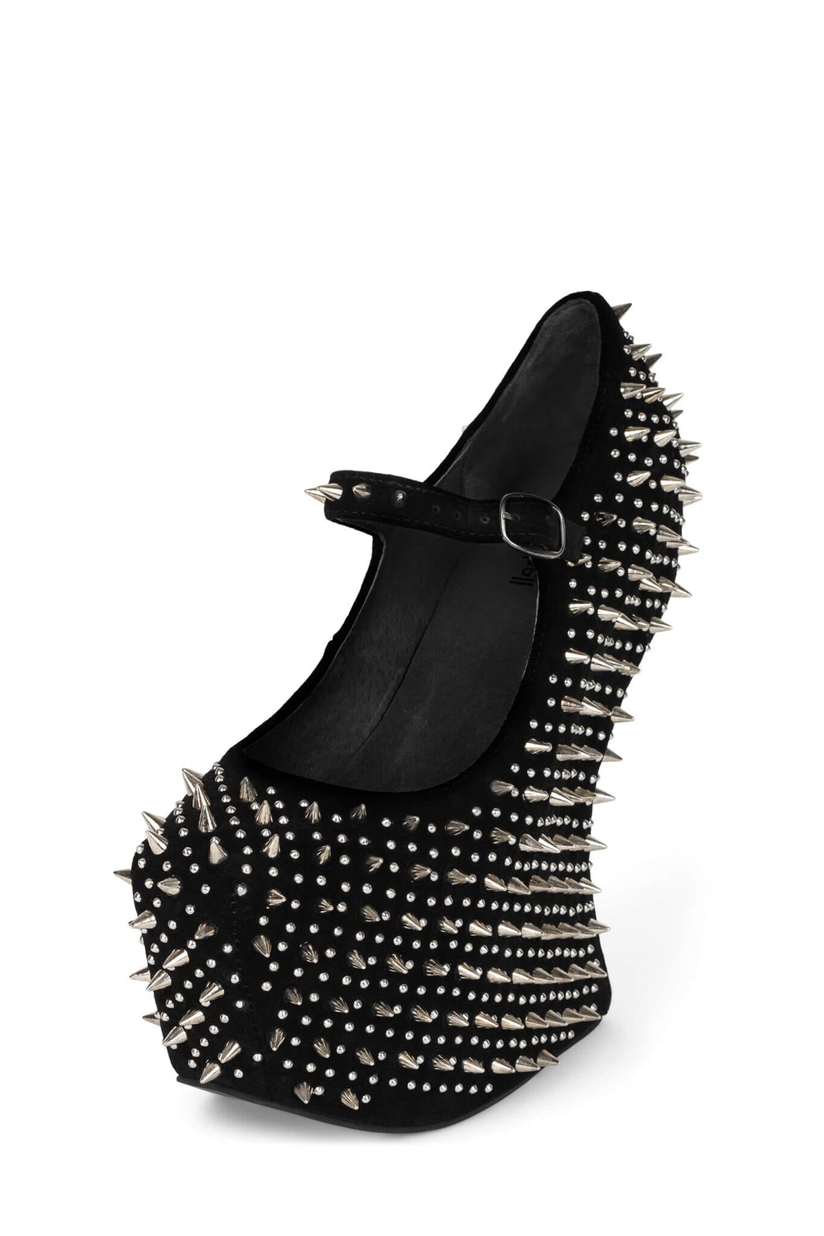 PRICKLY Jeffrey Campbell Platform Pump Black Suede Silver