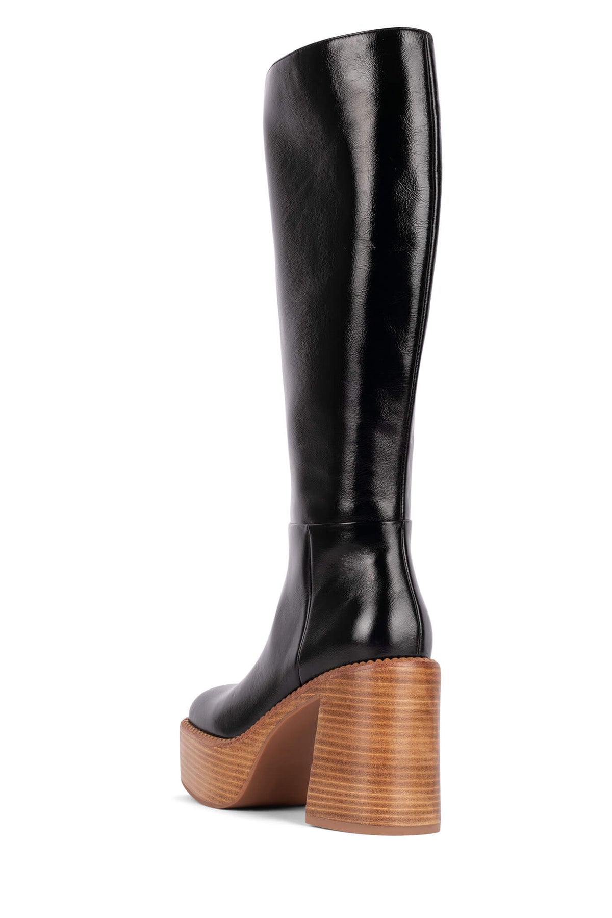 THE-BAND Jeffrey Campbell Knee-High Boot Black Natural Stack