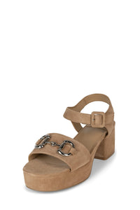 TIMELESS Jeffrey Campbell Platform Sandal Natural Suede Silver