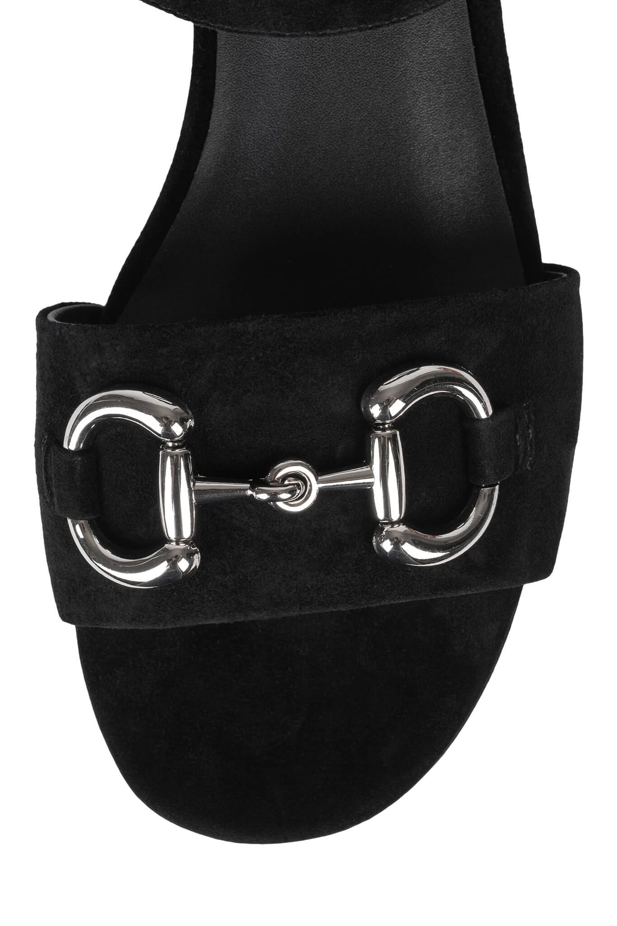 TIMELESS Jeffrey Campbell Platform Sandal Black Suede Silver