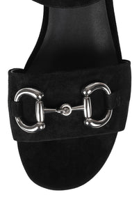 TIMELESS Jeffrey Campbell Platform Sandal Black Suede Silver