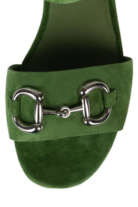 TIMELESS Jeffrey Campbell Platform Sandal Green Suede Silver