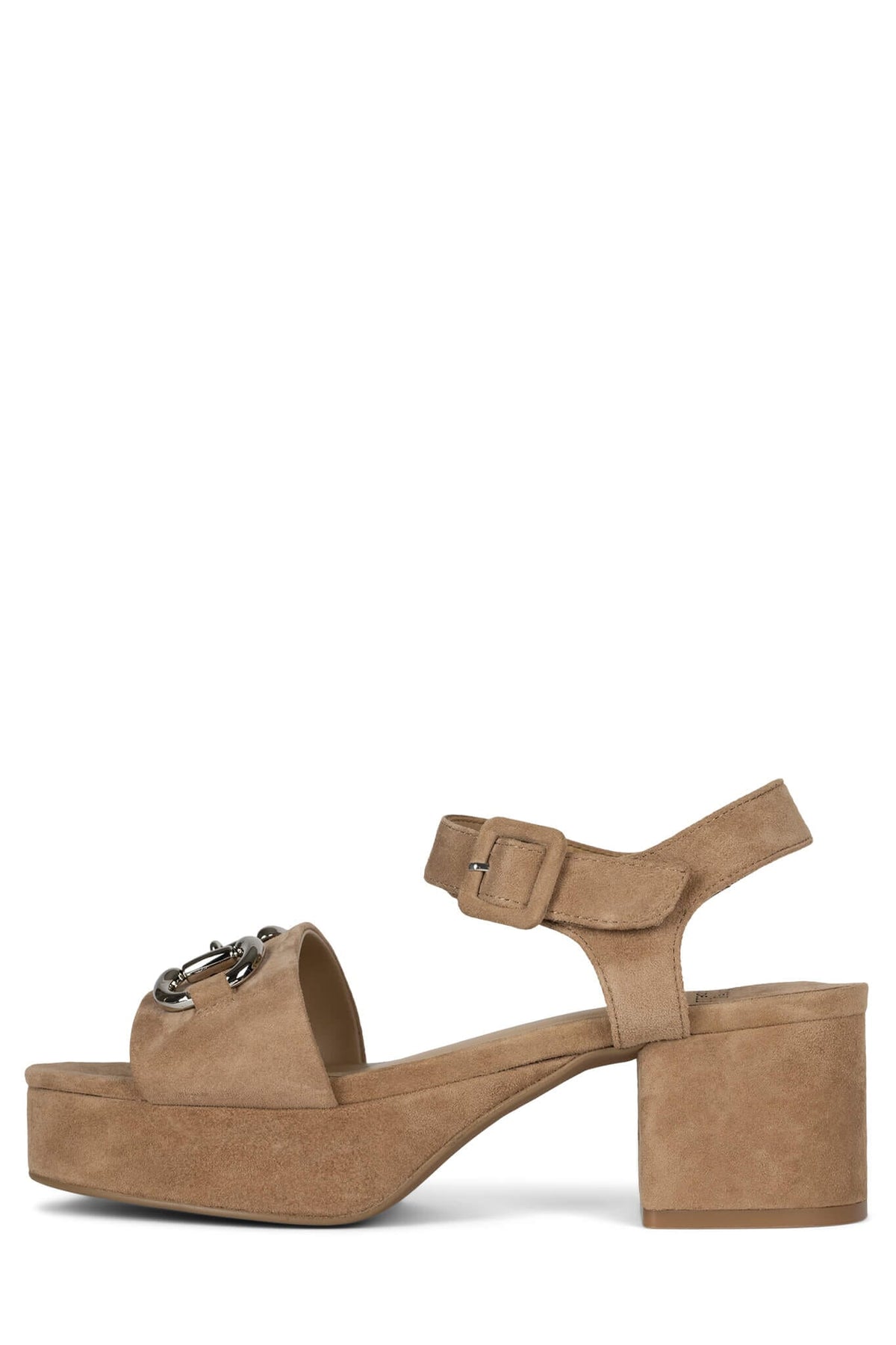 TIMELESS Jeffrey Campbell Platform Sandal Natural Suede Silver