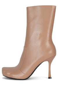 VISIONARY Mid-Calf Jeffrey Campbell Heeled Boot Beige